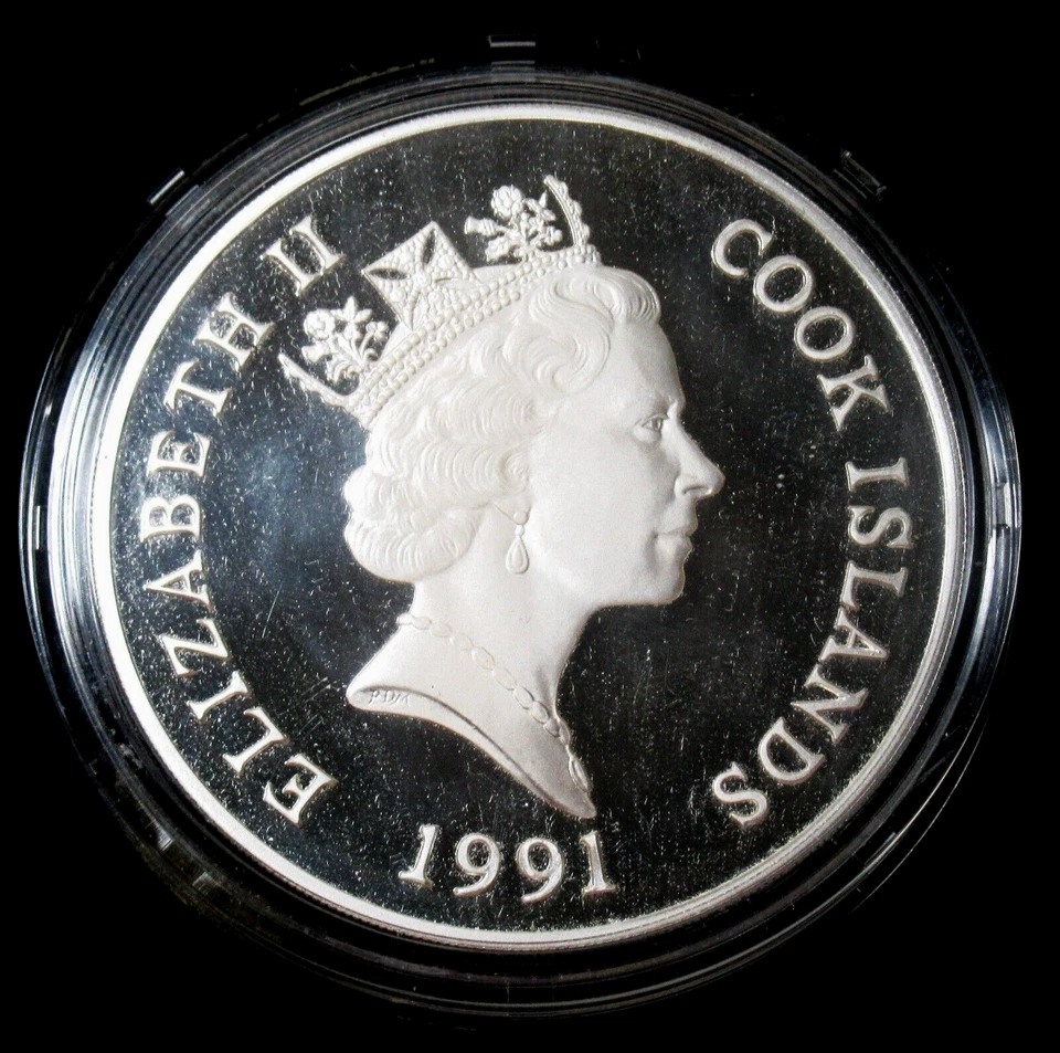 Cook Isola: 1991 Napoleone Commemorative Prova D'Argento 100 Dollari Box COA - Immagine 2 di 4