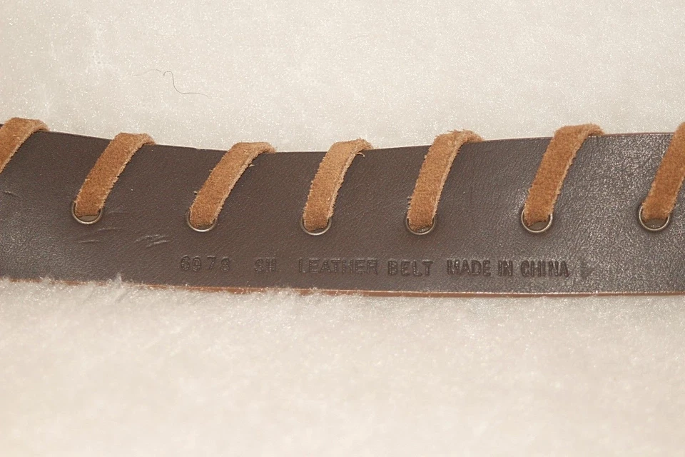 Cinturón DE COLECCIÓN BOHO / Hippie Marrón CUERO / Gamuza Talla S/M * MUY BUEN ESTADO. Foto 4 de 4