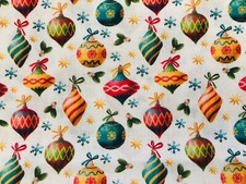 Tina Scrap 9"x21" Christmas bulbs Tree Ornaments Small mini FABRIC COTTON