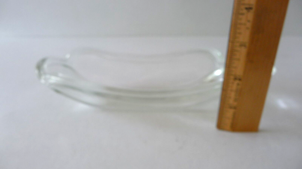 4 Vintage Clear Heavy Glass Banana Split Boats Dessert Hot Dog