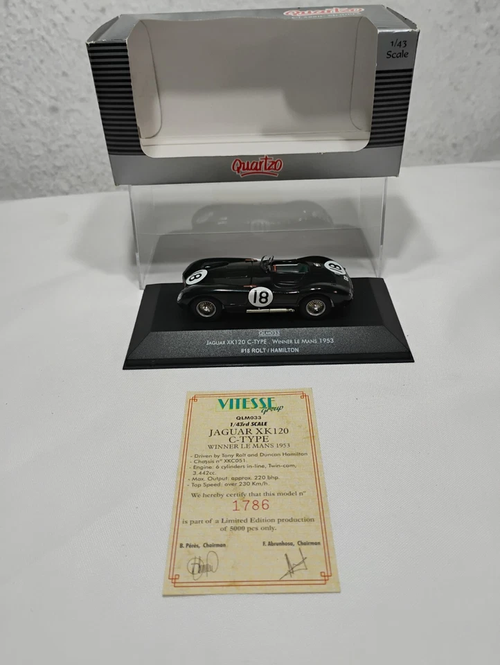 Coche Quartzo Jaguar XK 120 tipo C #18 Rolt Hamilton ganador Le Mans 1953 QLM033  Foto 3 de 4
