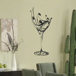 Wine Glass  Wall  Sticker Dining Room Art  Decor  Big Party 