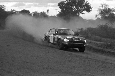 Edgar Hermann and Hans Schuller Datsun 240Z 1973 Rally Car Old Photo