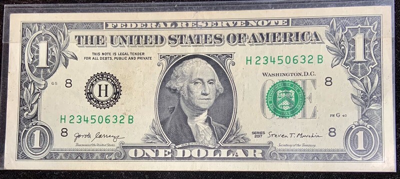 Fancy Serial Number H 23450632 B FRN  2017 St Louis MO