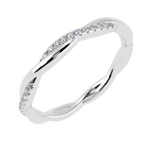Round Diamond Twisted Full Eternity Ring In UK Hallmark Heavy White Gold