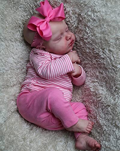  20 Inch Reborn Baby Dolls,Silicone Weighted Body Newborn Sleeping Loulou Pink