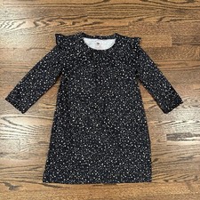 J.Crew crewcuts girls flannel long sleeve nightgown navy blue starry night Small