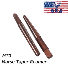 2Pcs Alloy Steel MT0 Reamer Set Straight Shank Morse Taper Reamer Rough Finish