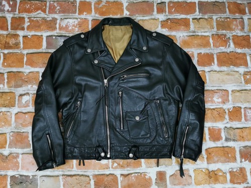 Avirex USA Vintage Biker Leather Jacket Howling Wolf Indian Squaw Gr: L Tip Top - Picture 6 of 11