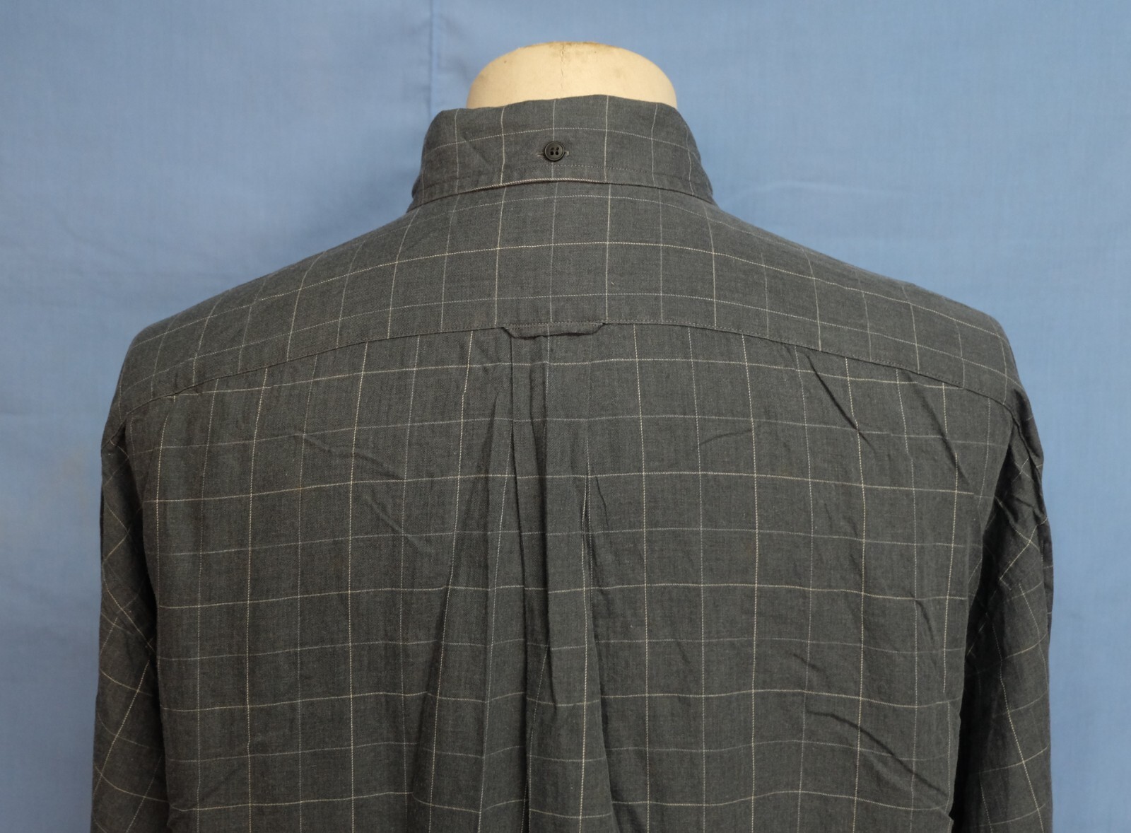 Faconnable Button Down Dark Gray Plaid Cotton Men… - image 6