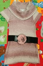 Women's Body Central Knitted Sweater Dress Size Large Pink Cream Blush Med Sexy!