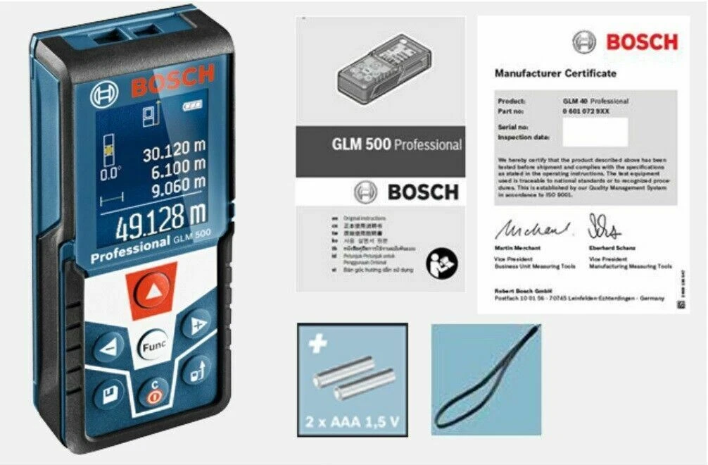 Bosch GLM 500 Professional Laser Distance Meter 0.05 50m 164 feet Measurement