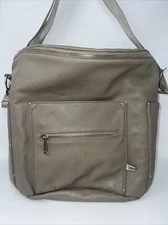 Fawn Design The Original Diaper Bag in Gray Backpack Crossbody With Few Flaws