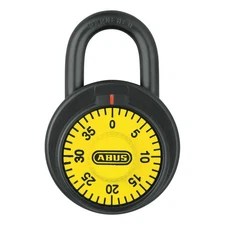 ABUS 78/50 Yellow Combination Padlock,2 in,Round,Black 14Z326