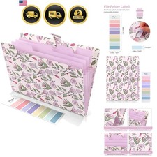 Accordion File Organizer, Floral Expanding File Folders with 5 Pockets, Cute ...