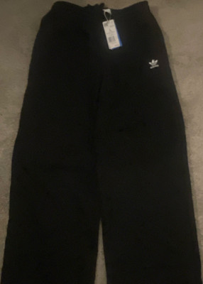 adidas Men s Black Track Pants L Regular Polyester Drawstring Elastic Waist