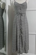 Sienna Sky Animal Print Midi Dress - Size S - With Bow and Adjustable Straps