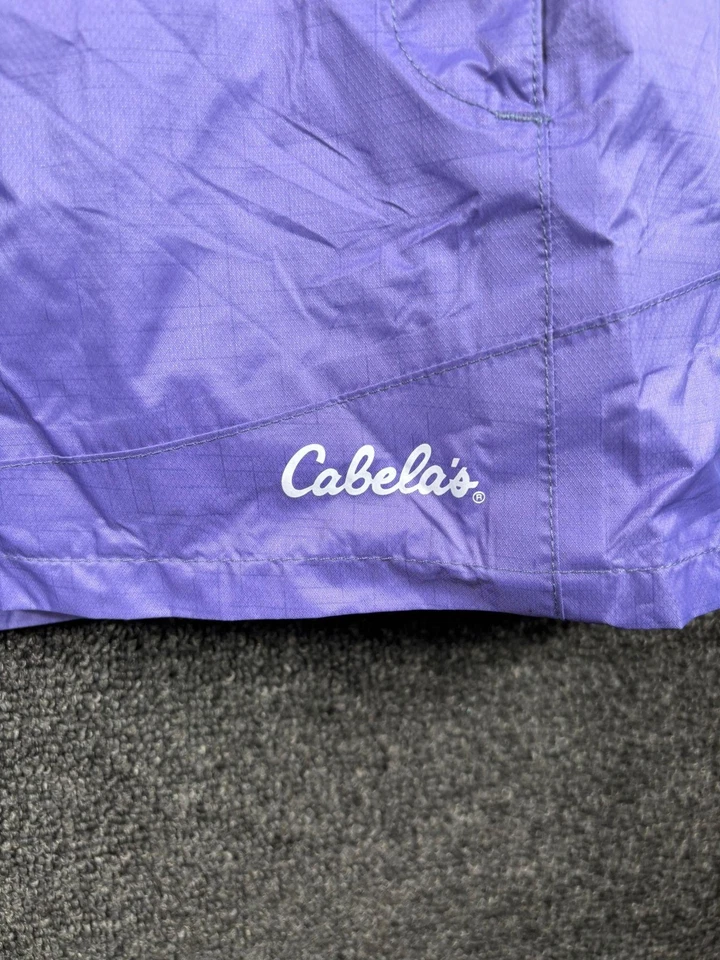 Cabela's Chaqueta Mujer XL Púrpura Con Capucha Lluvia Shell Exterior Senderismo Bolsillos con Cremallera Foto 4 de 4