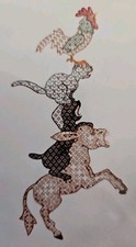 Marion Scoular THE BREMEN TOWN MUSICIANS Blackwork Embroidery Class Pattern