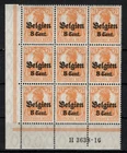 BELGIE: COB OC 13 blok van 9  POSTFRIS ** MNH ==  ZIE SCAN.