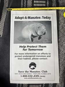 Adopt A Manatee Vintage Magazine Ad Save The Manatee Club Vintage 2003 Promo