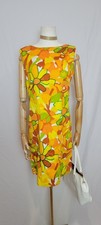 Vintage 1960s Alfred Shaheen Sleeveless Floral Dress