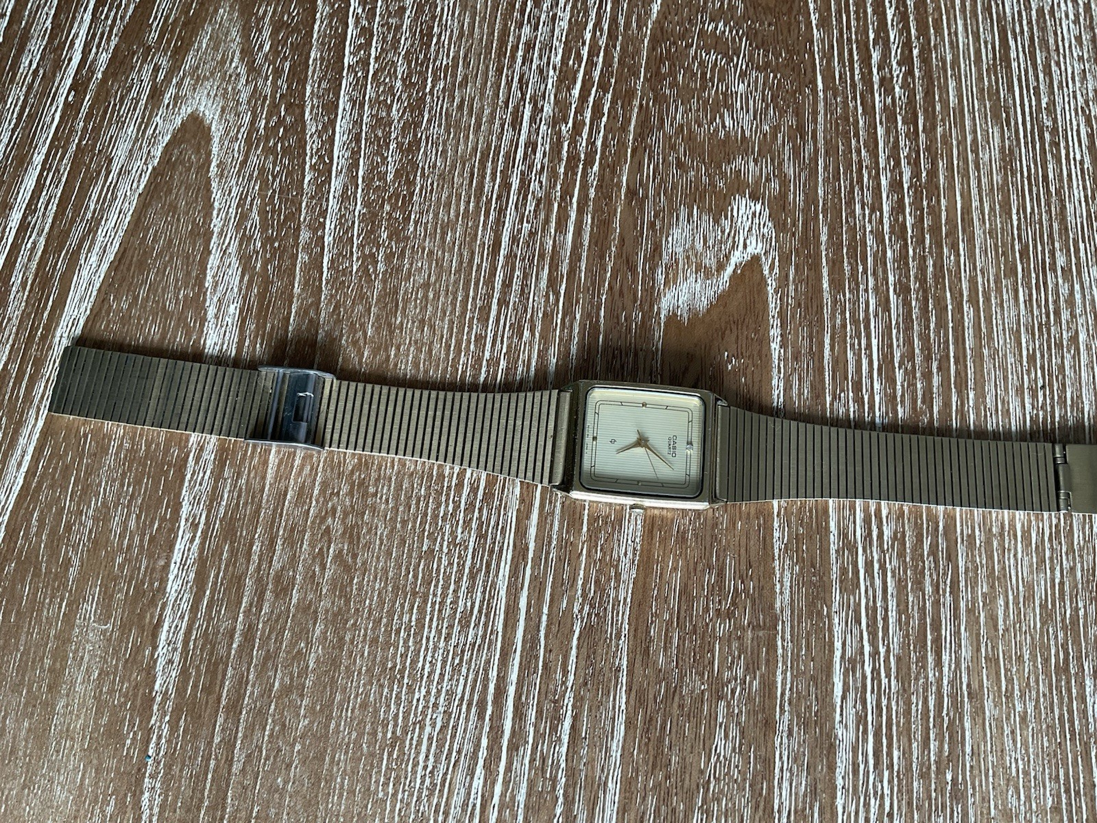 Casio Quartz Rectangle Champagne Dial Silver Meta… - image 2