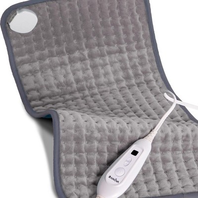 RAINOVA Heating Pad Electric Throw for Back Pain & Cramps 12''x24'', Gray