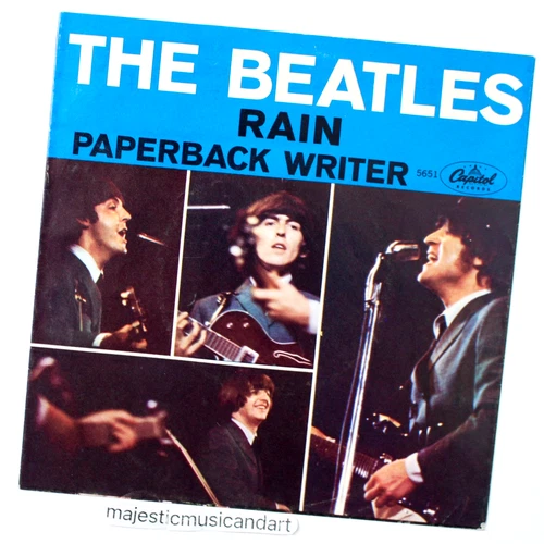 ORIGINAL 1966 THE BEATLES PAPERBACK WRITER 7" VINYL RAIN 45 CAPITOL RECORDS