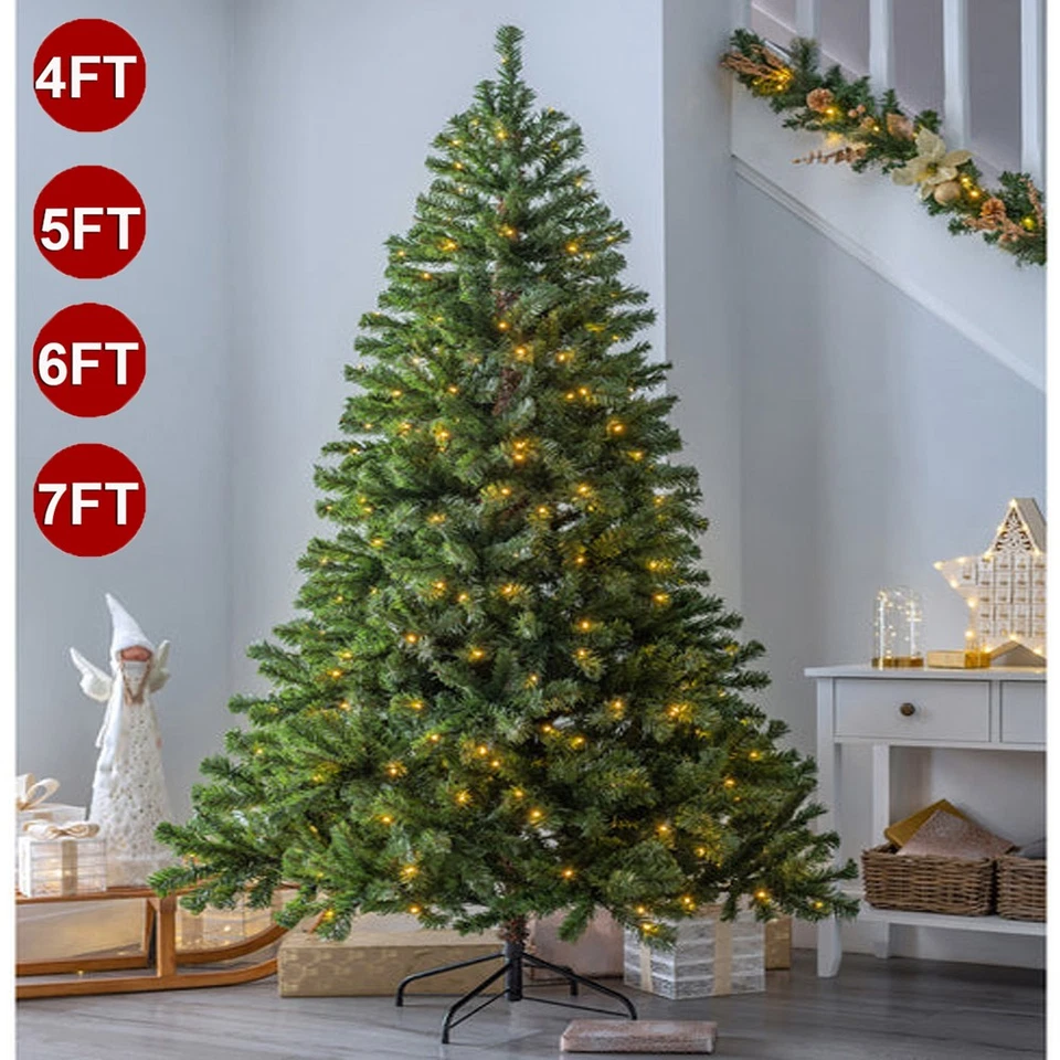 4-7ft Christmas Tree with Led Lights Artificial Colorado Xmas Bushy Decor Tree - Image 3 of 4