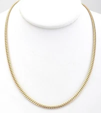 18K Gold Plated Cuban Curb Chain  Necklace 3mm  Warranty