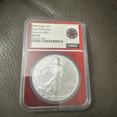 シルバーアメリカンイーグル 2004年 未流通 2004 Early Production Silver Eagle “struck in 2003” MS69 | eBay