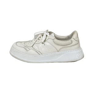 Auth GUCCI 669582 Baskets Homme Cuir Blanc