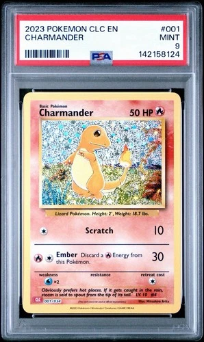 2023 Pokémon CLC Classic Charmander #001 PSA 9 Mint Charizard & Ho-Oh EX Deck