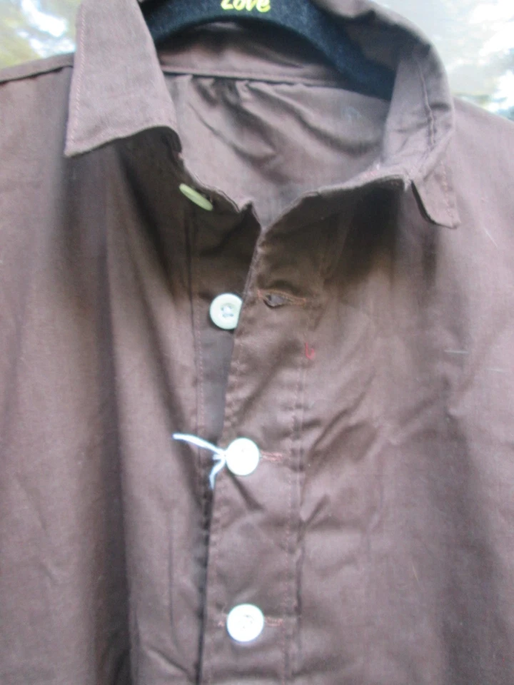 CAMISA NUEVA OTOÑO MANGA LARGA REENACTOR 18TH C COLONIAL F&i HOMBRE MARRÓN ALGODÓN XL NUEVA Foto 2 de 4