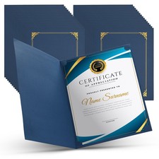 WinSpin 30 Pack Certificate Holders Diploma Covers Letter Size Gold Foil Borders