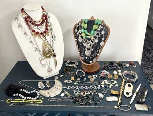 Vintage Estate Wearable Costume Assorted Jewelry Lot and More - Almost 3 LBS