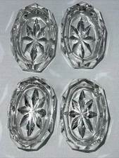Salt Cellars Cut Crystal Open Salt Oval Set Of 4 Vintage