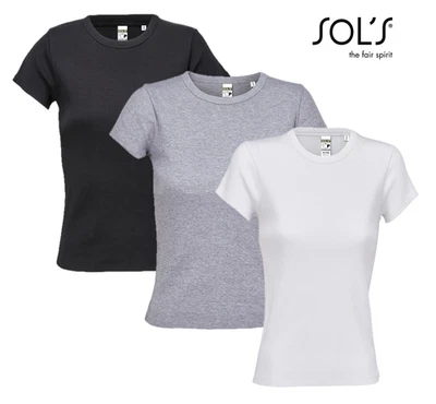Damen Baumwoll T-Shirt Sols Kurzarm Rundhals Basic - Bild 1 von 3