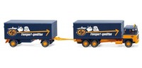 "Wiking 045703 - 1/87 KofferhäNgerzug (Scania 111) \"Asg\" - Neu"