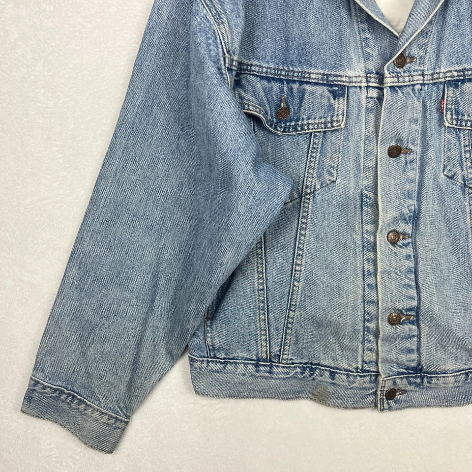 Chaqueta de Camionero Levis Denim De Colección Para Hombre Grande Jean Años 90 Canadá Cuero Azul De Colección Foto 3 de 4