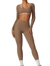 Workout Sets for Women 2 Piece Outfits Seamless High Waist Leggings Yoga Long...