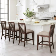 25" Farmhouse Counter Height Bar Stools Set of 4,Upholstered Counter Stools