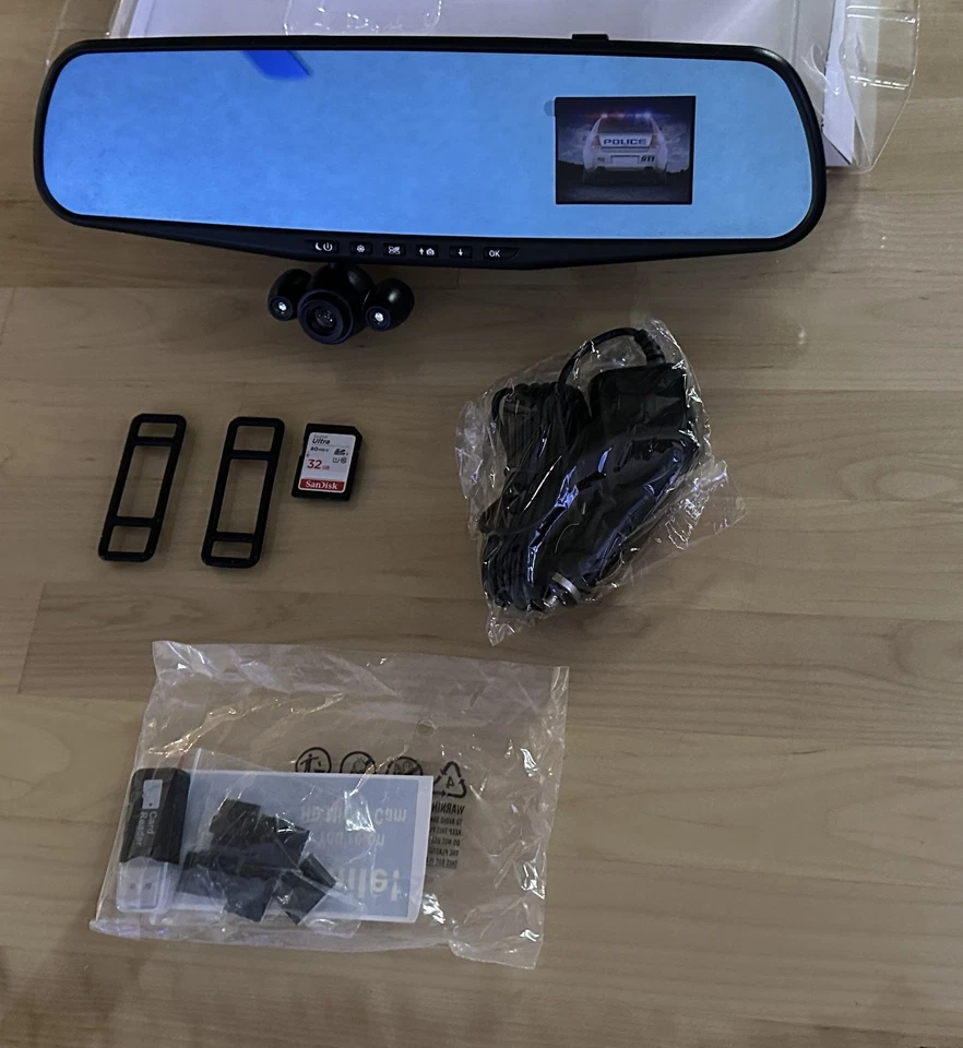HD Mirror Cam Rearview Mirror Camera MO 2.3 Dash Cam Recorder New Open Box - Image 2 of 4