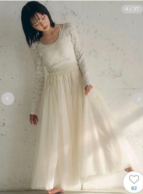 Chacott SNIDEL Collab Tulle Skirt Ivory S Sustainable  with Light Wear