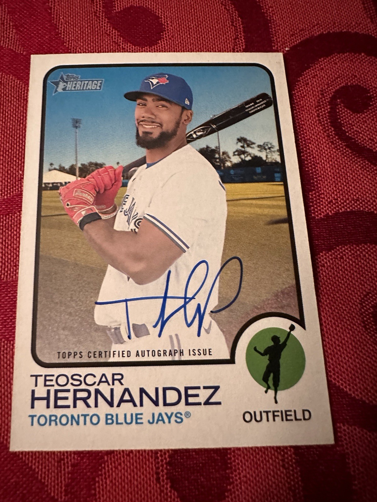 2022 Topps Heritage Teoscar Hernandez #ROA-TH Real One Auto Blue Jays Dodgers