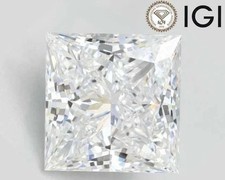 Lab Grown 4.01 Cts PRINCESS Cut IGI Certified CVD Diamond F Color VS1 Clarity