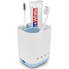 Toothbrush Holder for Bathroom,Plastic Detachable Easy Cleaning Blue