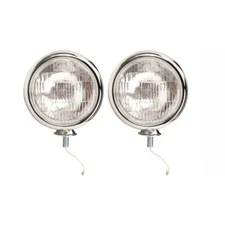 Chrome Vintage Style Clear Lens Fog Light, 12 Volt, 35 Watt, Sold as Pair