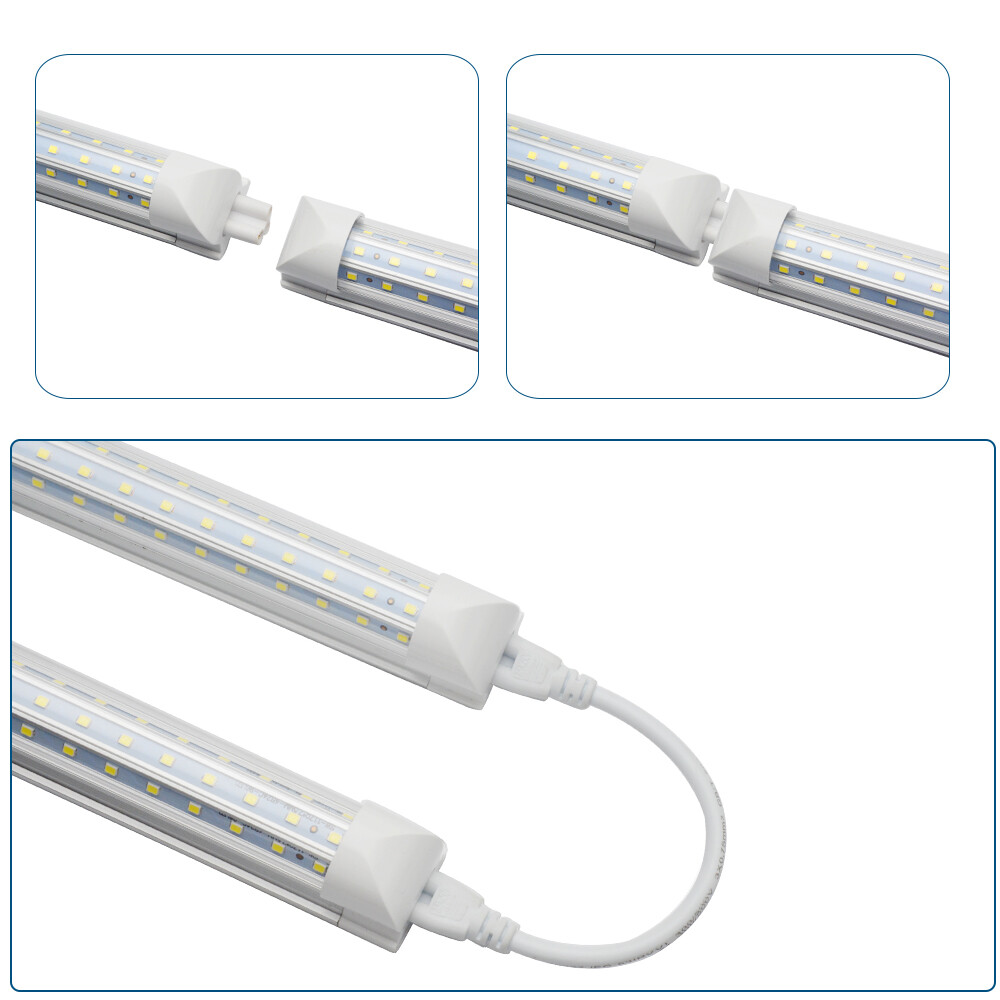 JESLED 4-Pack 8FT T8 LED Tube Lights – 120W, 14400lm, 5000K-6500K Daylight, IP54 Shop Light 1 thumbnail image